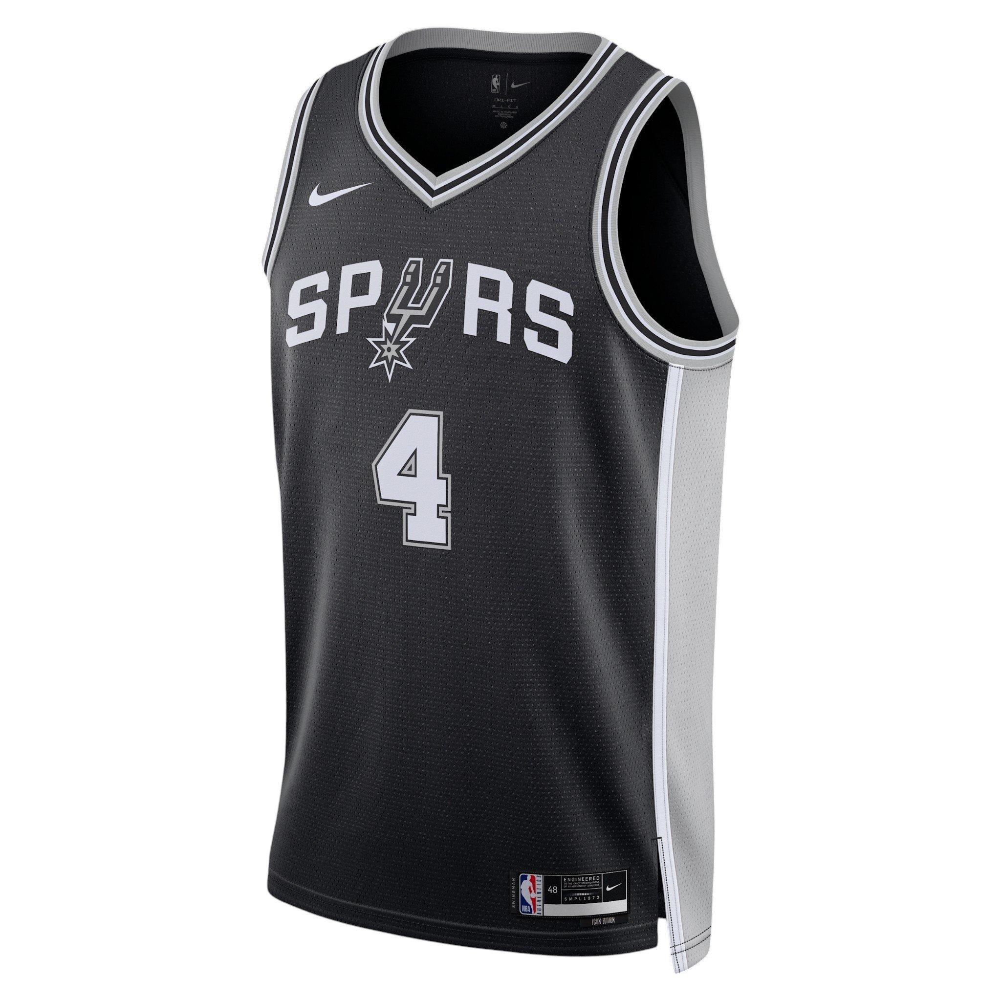 Nike Men's De'Aaron Fox San Antonio Spurs Icon Edition 22/23 Dri-FIT NBA Swingman Jersey - Black - BLACK